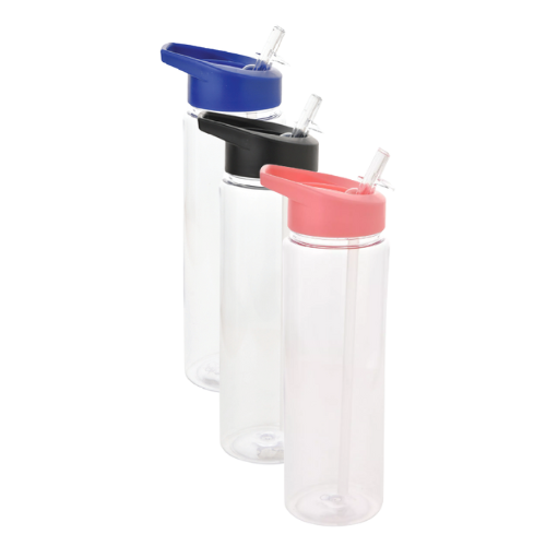 plastic water bottle with straw